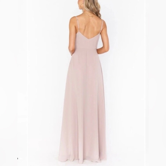 Show Me Your MuMu Faith Maxi Formal Bridesmaid Dress in Soft Beige Chiffon - Picture 4 of 9